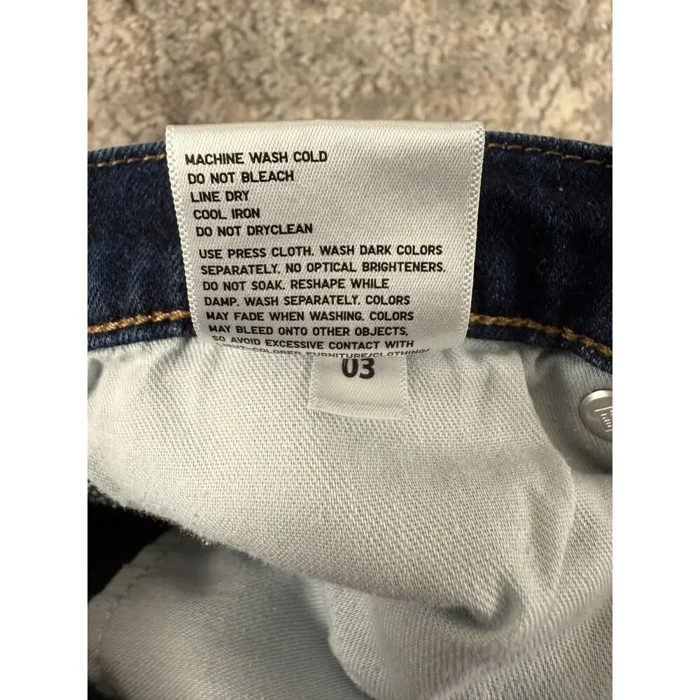Uniqlo Sz 28 High Rise Slim Flared Jeans Blue Stretch‎ Denim Pants